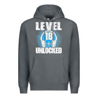 Rock Level 18 Unlocked Birthday 18 Years Gamer Premium T Shirt Premium Hoodie - FloraArt