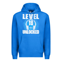 True Royal Level 18 Unlocked Birthday 18 Years Gamer Premium T Shirt Premium Hoodie - FloraArt