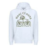 White Hooj Choons (Olive Green) Premium Hoodie - FloraArt