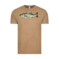 Vintage Coffee Striped Bass Vintage Tee - LillyAllenDesigns