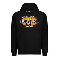 Black Survivor Outwit, Outplay, Outlast Premium Hoodie - FloraArt