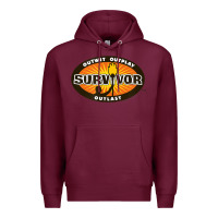 Burgundy Survivor Outwit, Outplay, Outlast Premium Hoodie - FloraArt