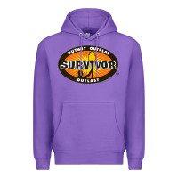 Purple Survivor Outwit, Outplay, Outlast Premium Hoodie - FloraArt