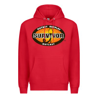 Red Survivor Outwit, Outplay, Outlast Premium Hoodie - FloraArt
