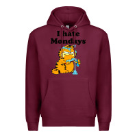 Burgundy i hate monday Premium Hoodie - FloraArt