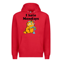 Red i hate monday Premium Hoodie - FloraArt