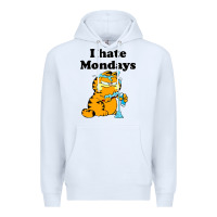 White i hate monday Premium Hoodie - FloraArt