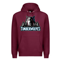 Burgundy timberwolves Premium Hoodie - FloraArt