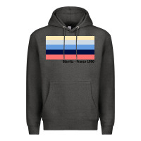 Charcoal Heather biarritz france 1990 Premium Hoodie - FloraArt