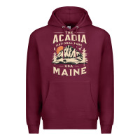 Burgundy acadia national park maine nature hike outdoors vintage t shirt Premium Hoodie - ArtMosaic