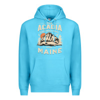 Ocean Blue acadia national park maine nature hike outdoors vintage t shirt Premium Hoodie - ArtMosaic