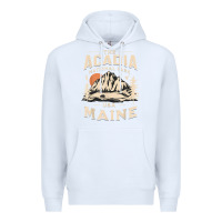 White acadia national park maine nature hike outdoors vintage t shirt Premium Hoodie - ArtMosaic