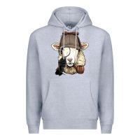 Heather Grey Detective Sheep Lamb Spy Investigator Farmer Sheep Lover 53 Premium Hoodie - ArtMosaic