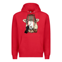 Red Detective Sheep Lamb Spy Investigator Farmer Sheep Lover 53 Premium Hoodie - ArtMosaic