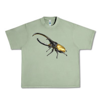 Oil Green Hercules Beetle Side Urban Heavy Tee - LillyAllenDesigns