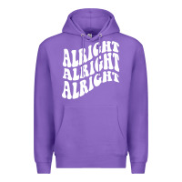 Purple alright alright alright Premium Hoodie - ArtMosaic