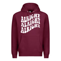 Burgundy alright alright alright Premium Hoodie - ArtMosaic