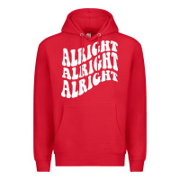 Red alright alright alright Premium Hoodie - ArtMosaic