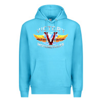 Ocean Blue Victory Motorcycles Premium Hoodie - ArtMosaic