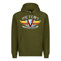 Army Green Victory Motorcycles Premium Hoodie - ArtMosaic