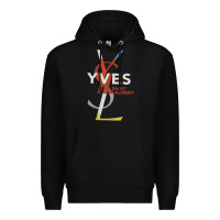Black yvessaintlaurent Premium Hoodie - ArtMosaic