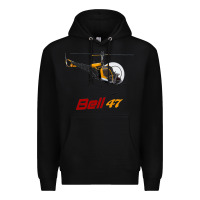 Black bell 47 helicopter Premium Hoodie - ArtMosaic