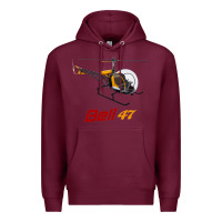 Burgundy bell 47 helicopter Premium Hoodie - ArtMosaic