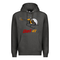 Charcoal Heather bell 47 helicopter Premium Hoodie - ArtMosaic