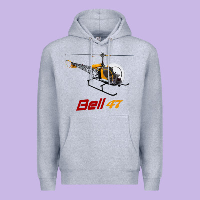 Bell 47 Helicopter Premium Hoodie Designed By Artmosaic