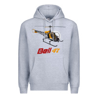 Heather Grey bell 47 helicopter Premium Hoodie - ArtMosaic