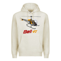 Oatmeal Heather bell 47 helicopter Premium Hoodie - ArtMosaic