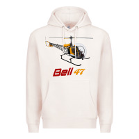 Pale Pink bell 47 helicopter Premium Hoodie - ArtMosaic