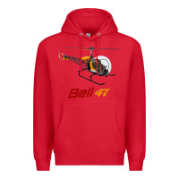 Red bell 47 helicopter Premium Hoodie - ArtMosaic