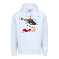White bell 47 helicopter Premium Hoodie - ArtMosaic