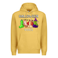 Antique Gold halloween vibes dick tie dye hippie retro lazy costume Premium Hoodie - ArtMosaic