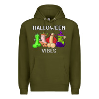 Army Green halloween vibes dick tie dye hippie retro lazy costume Premium Hoodie - ArtMosaic