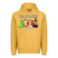 Mustard halloween vibes dick tie dye hippie retro lazy costume Premium Hoodie - ArtMosaic