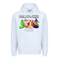 White halloween vibes dick tie dye hippie retro lazy costume Premium Hoodie - ArtMosaic
