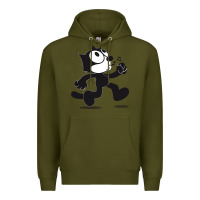Army Green felix the cat whistling Premium Hoodie - ArtMosaic