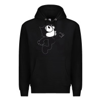 Black felix the cat whistling Premium Hoodie - ArtMosaic