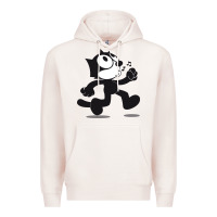 Pale Pink felix the cat whistling Premium Hoodie - ArtMosaic