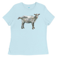 Baby Blue saanen goat Ladies Tee - LillyAllenDesigns