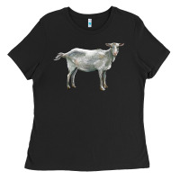 Black saanen goat Ladies Tee - LillyAllenDesigns