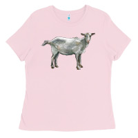 Bubblegum Pink saanen goat Ladies Tee - LillyAllenDesigns