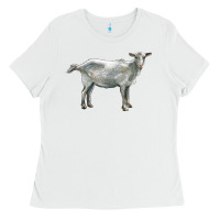 White saanen goat Ladies Tee - LillyAllenDesigns