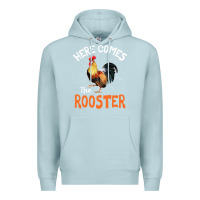 Blue Mist Here Comes The Rooster Shirt Chicken Lady Outfit 243 Premium Hoodie - ArtMosaic