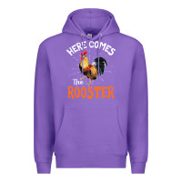 Purple Here Comes The Rooster Shirt Chicken Lady Outfit 243 Premium Hoodie - ArtMosaic