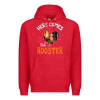 Red Here Comes The Rooster Shirt Chicken Lady Outfit 243 Premium Hoodie - ArtMosaic