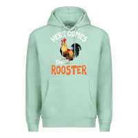 Seafoam Here Comes The Rooster Shirt Chicken Lady Outfit 243 Premium Hoodie - ArtMosaic