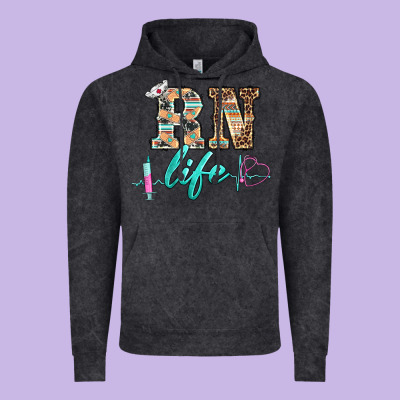 Western Nurse Rn  Life Vintage Hoodie Designed By Barkaloodesign